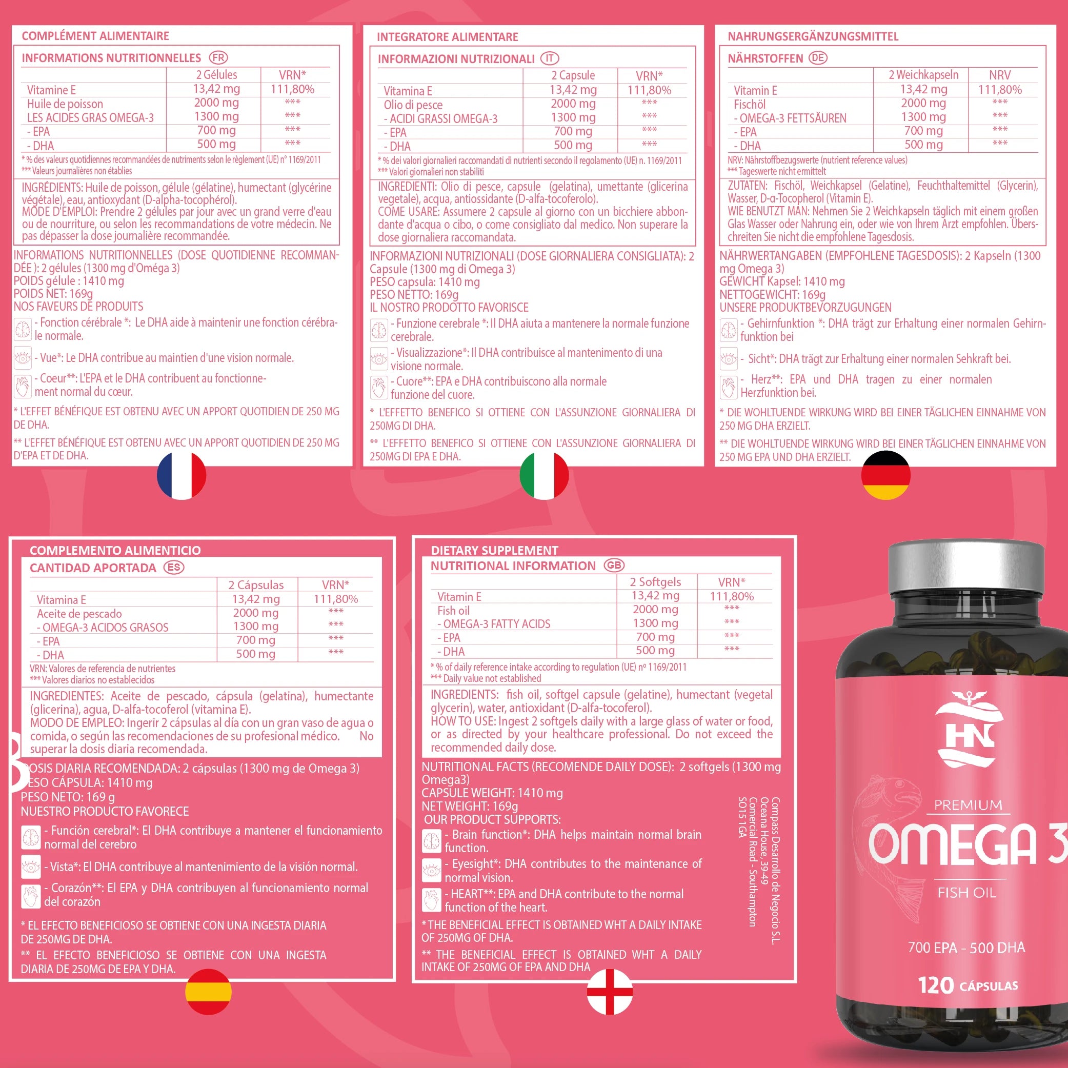 Ómega 3 2000mg 💎 Promove a Função Cerebral, Cardiovascular e Visão