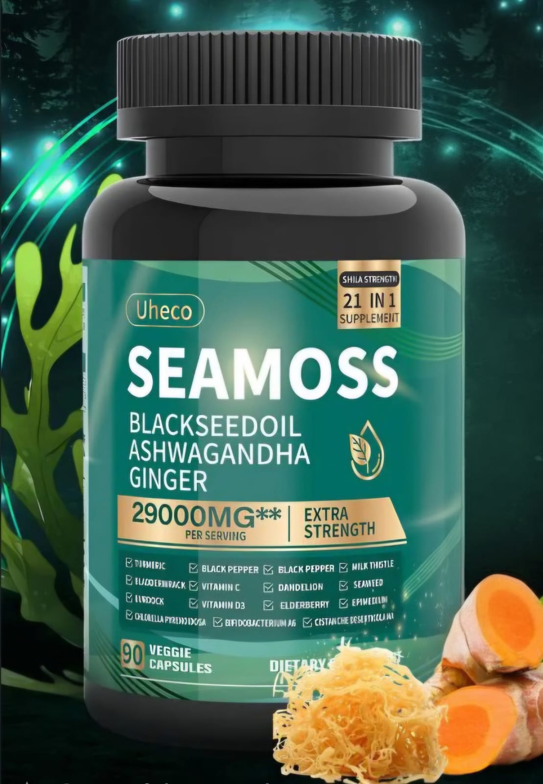 Suplemento Natural 8 em 1 💎 Sea Moss - Ashwagandha